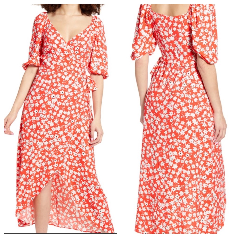 NWT Leith Wrap Dress Floral Maxi Hi Low Plus Sz 2x